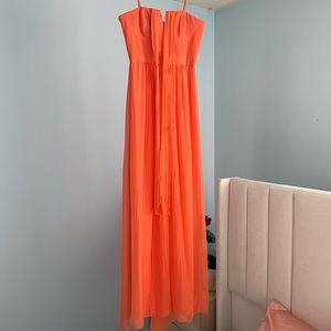 BCBG Deep Vneck Silk Coral Gown in size 6